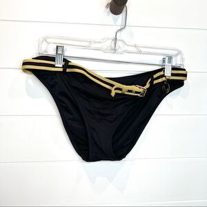 🌺3 FOR $20🌺 - Victoria’s Secret Black Swim Bikini Bottoms Gold Belt Medium L
